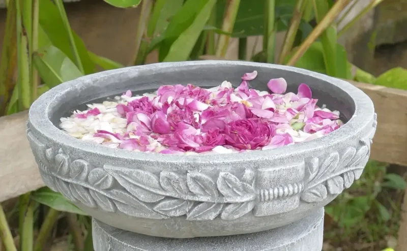 Medan - Schale mit Blattmotiv, Ø 29 cm | Steinguss 